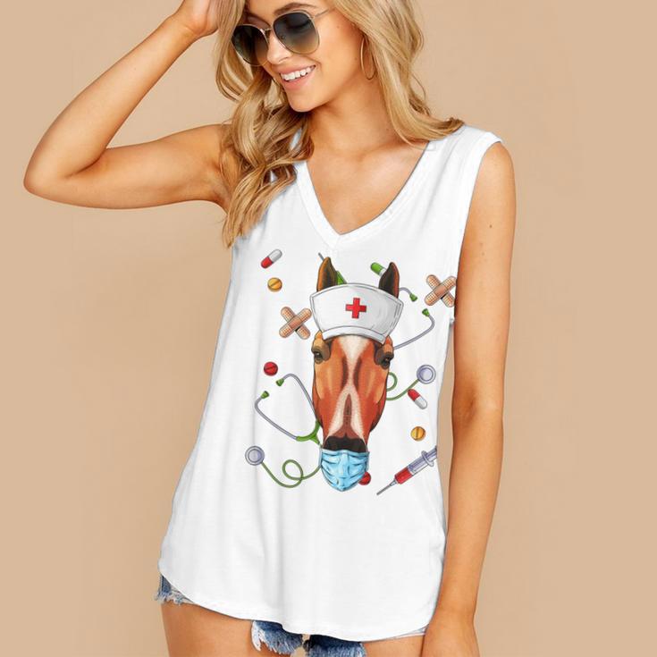 Horse Nurse RN ER Nursing School Graduation Women's V-Neck Tank Top