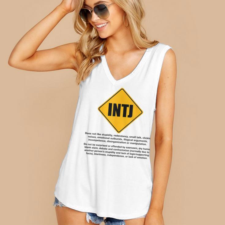 INTJ Warnings Architect Personality Type Introvert Women's V-Neck Tank Top INTJ Warnings Architect Personality Type Introvert Women's V-Neck Tank Top