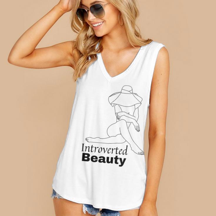Introvert Health Aware Acceptance Beauty Art Women's V-Neck Tank Top Introvert Health Aware Acceptance Beauty Art Women's V-Neck Tank Top
