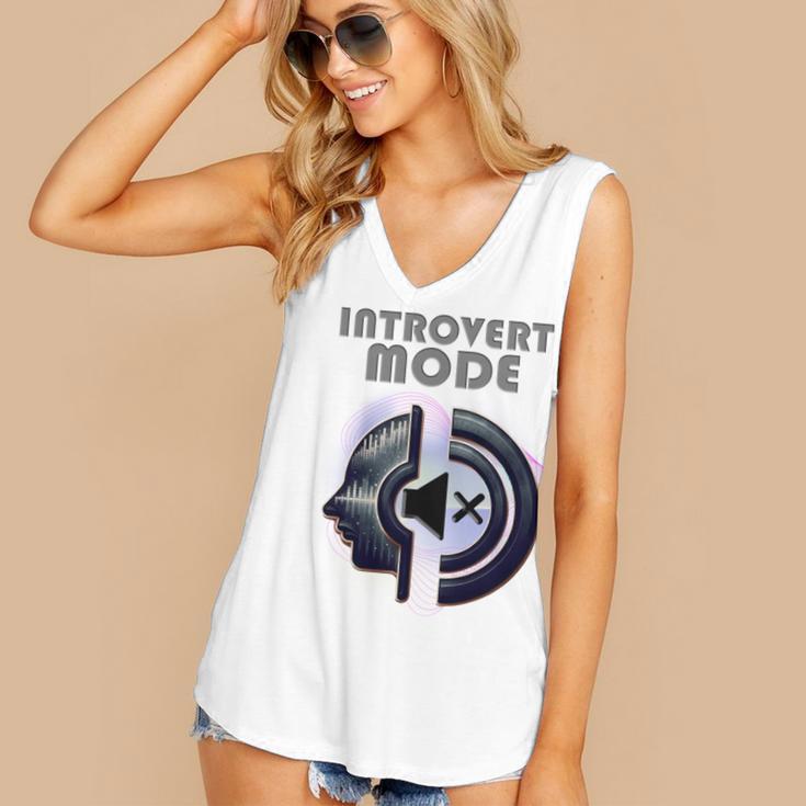 Introvert Mode Finding Inner Peace In Silence Women's V-Neck Tank Top Introvert Mode Finding Inner Peace In Silence Women's V-Neck Tank Top