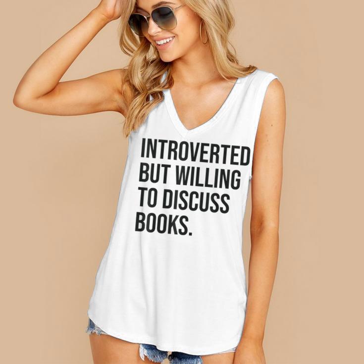 Introverted Bookworm Books Introvert Women's V-Neck Tank Top