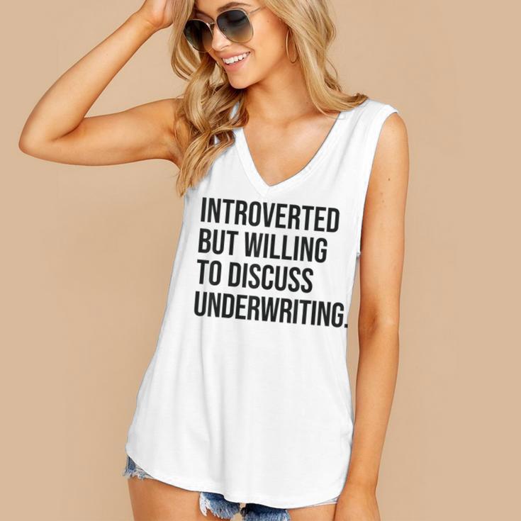 Introverted Underwriter Underwriting Introvert Women's V-Neck Tank Top Introverted Underwriter Underwriting Introvert Women's V-Neck Tank Top