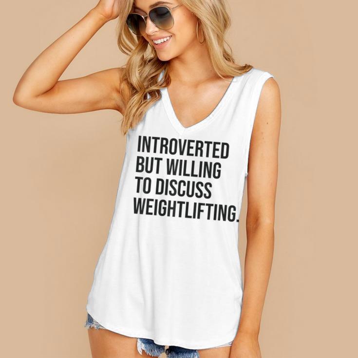 Introverted Weightlifter Gym Weightlifting Introvert Women's V-Neck Tank Top Introverted Weightlifter Gym Weightlifting Introvert Women's V-Neck Tank Top
