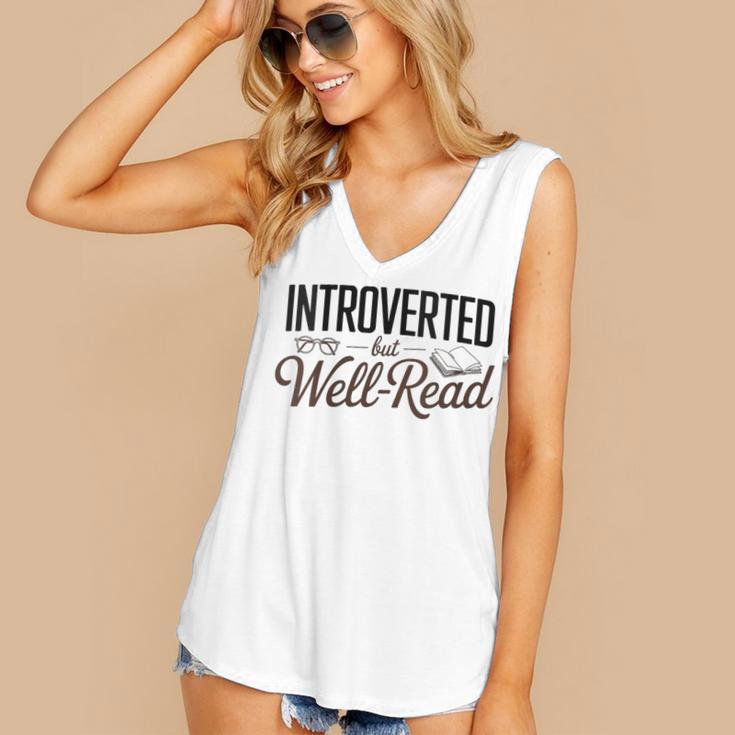 Introverted But Well-Read Book Lover Women's V-Neck Tank Top Introverted But Well-Read Book Lover Women's V-Neck Tank Top