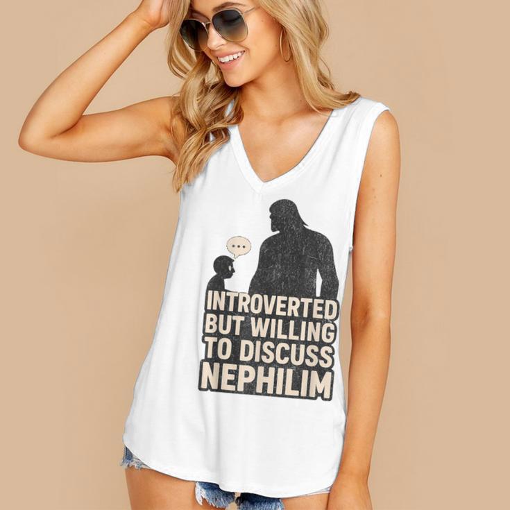 Introverted But Willing To Discuss Nephilim Tee Women's V-Neck Tank Top Introverted But Willing To Discuss Nephilim Tee Women's V-Neck Tank Top