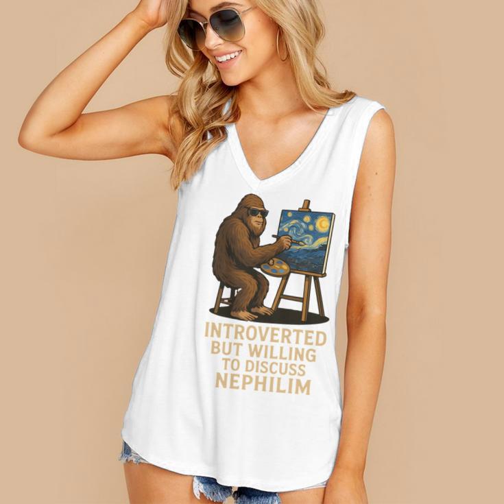 Introverted But Willing To Discuss Nephilim Women's V-Neck Tank Top Introverted But Willing To Discuss Nephilim Women's V-Neck Tank Top