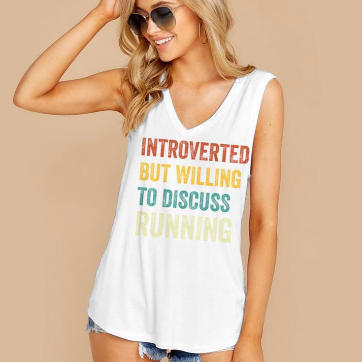 Introverted But Willing To Discuss Running Hobby Women's V-Neck Tank Top Introverted But Willing To Discuss Running Hobby Women's V-Neck Tank Top
