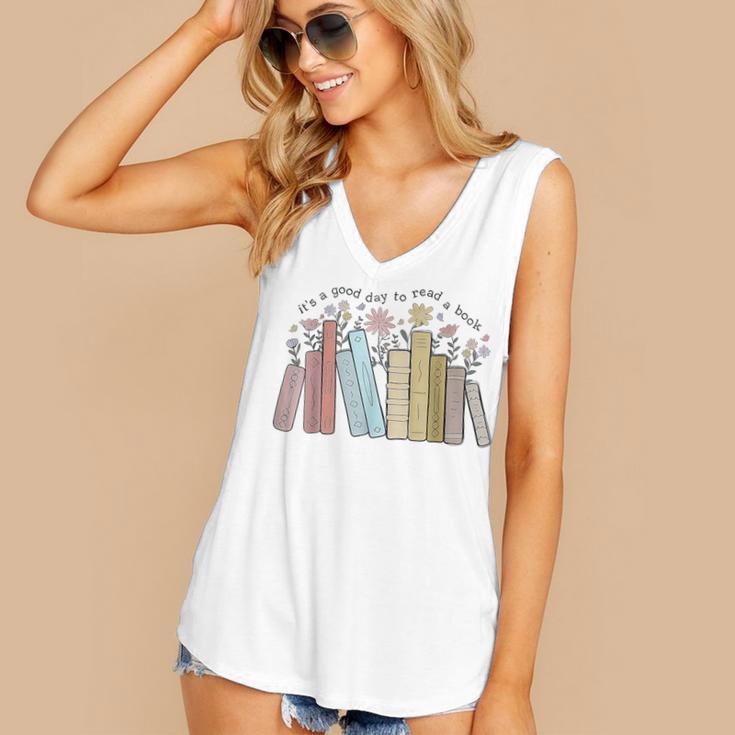 It's a Good Day To Read a Book Women's V-Neck Tank Top