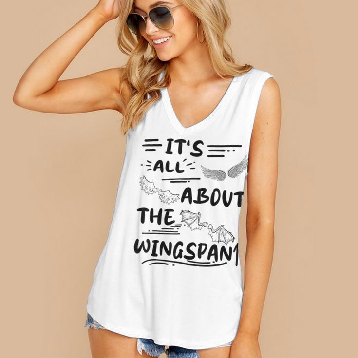 It's All About The Wingspan For Book Lover Women's V-Neck Tank Top