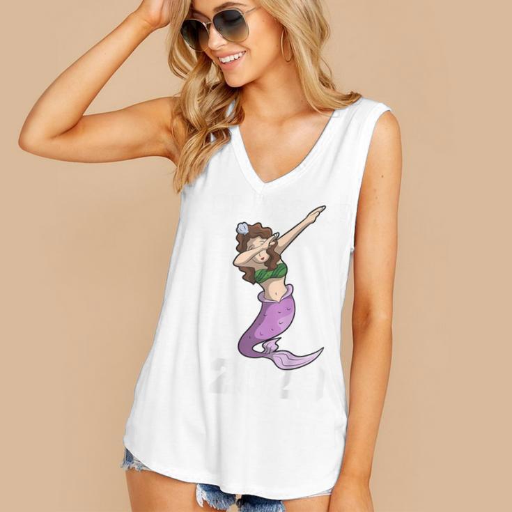 Kids Class Of 2029 Shirt Graduation Dabbing Mermaid Shirt Women's V-Neck Tank Top