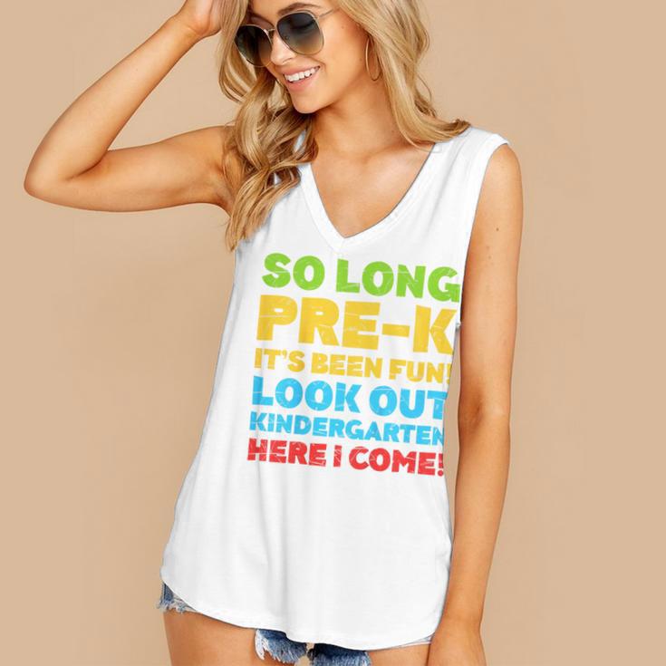Kids So Long PRE-K It's Been Fun Shirt Boy Girl Graduation Women's V-Neck Tank Top
