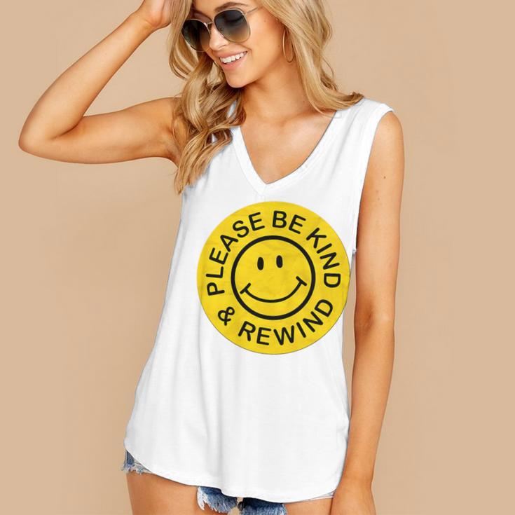 Be Kind Rewind Shirt Retro Nostalgia Sticker 80s 90s Tee Premium Tri-Blend Women's V-Neck Tank Top