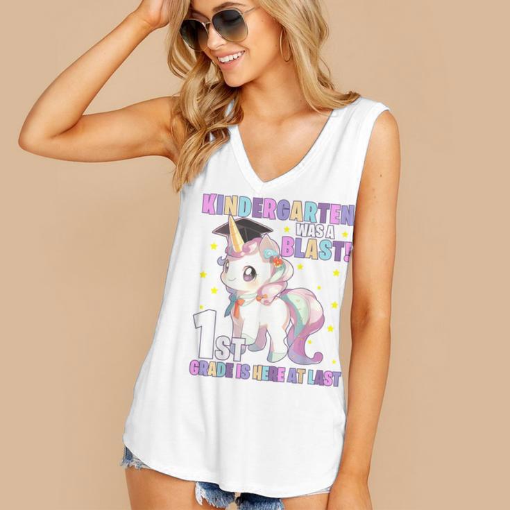 Kindergarten Graduation Unicorn Kindergarten Graduate Girls Women's V-Neck Tank Top