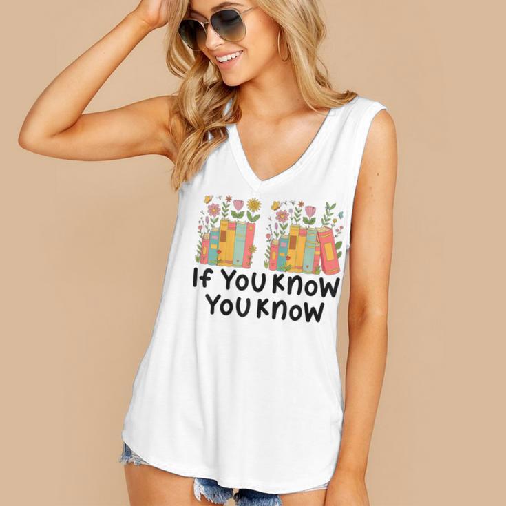 If You Know You Know 6 7 Reading Books Merry Christmas Women's V-Neck Tank Top