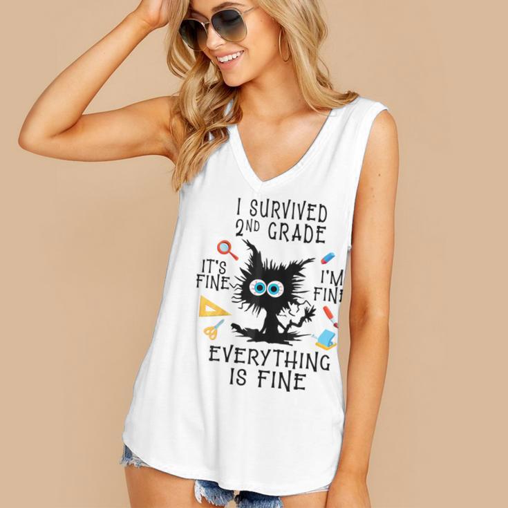 Last Day Of School Student Graduation I Survived 2nd Grade Women's V-Neck Tank Top