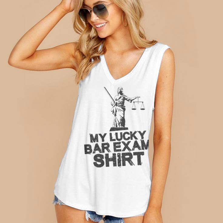Law School Graduation My Lucky Bar Exam Shirt Lawyer Women's V-Neck Tank Top