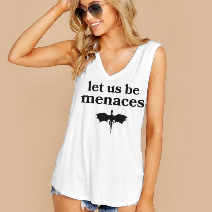 Let Us Be Menaces Dragon Book Lover Women's V-Neck Tank Top