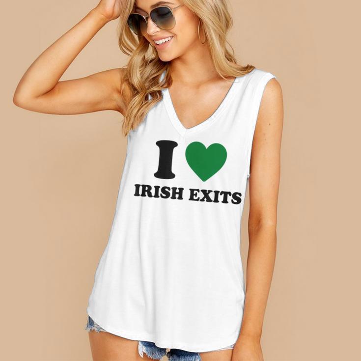 I Love Irish Exits St Patrick's Day Introvert Party Women's V-Neck Tank Top