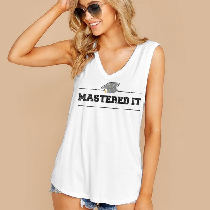 Masters Degree Graduation For Graduates Him Her Grads Women's V-Neck Tank Top