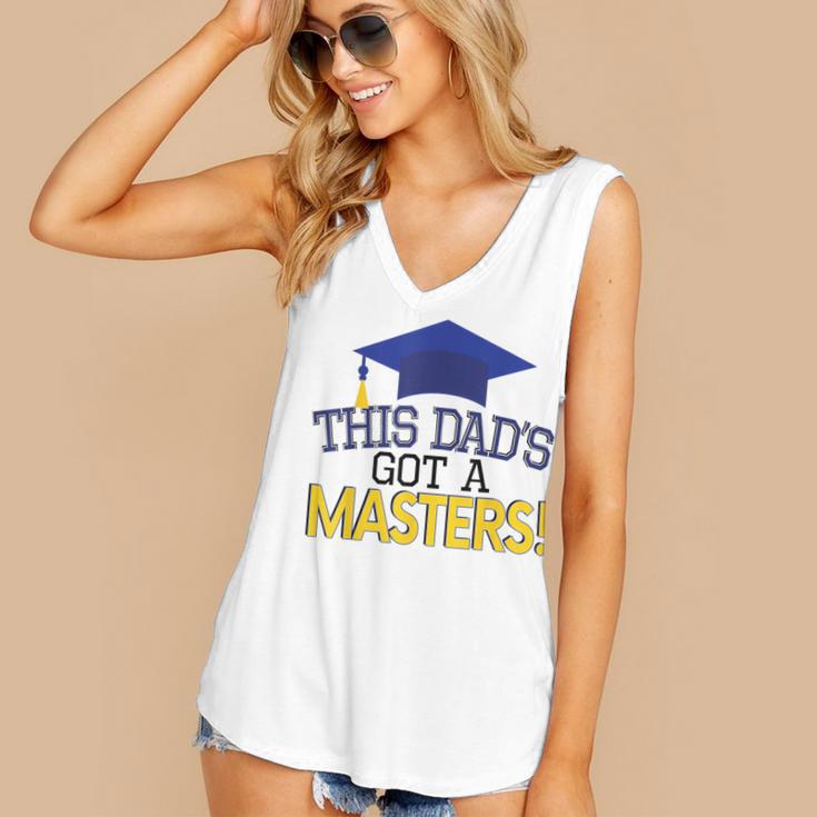 Masters Degree Proud Dad Graduation Shirt MBA Social Work Women's V-Neck Tank Top