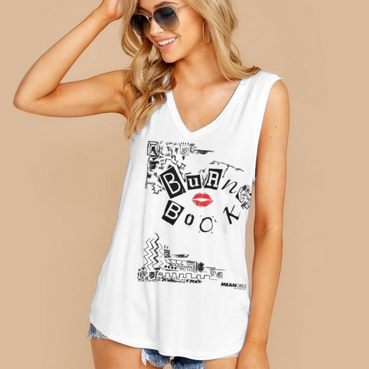 Mean Girls Burn Book Cover Art Women's V-Neck Tank Top Mean Girls Burn Book Cover Art Women's V-Neck Tank Top