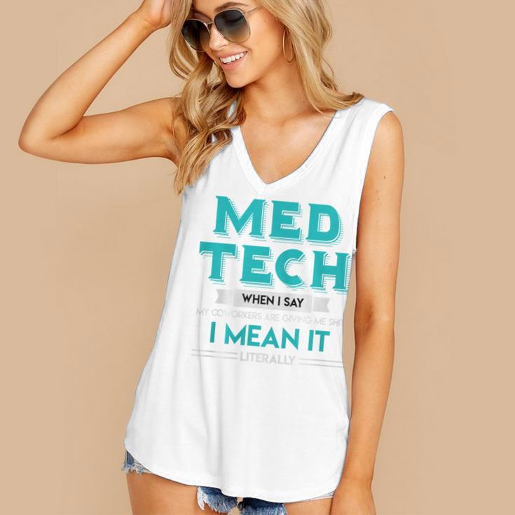 Med Tech Medical Technician Gag Lab Graduation Premium Women's V-Neck Tank Top