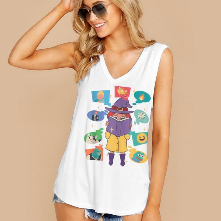 Meme Magic Introvert Anti People Social Media Meme Lovers Women's V-Neck Tank Top