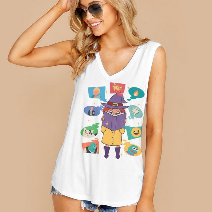 Meme Magic Introvert Anti People Social Media Meme Lovers Women's V-Neck Tank Top