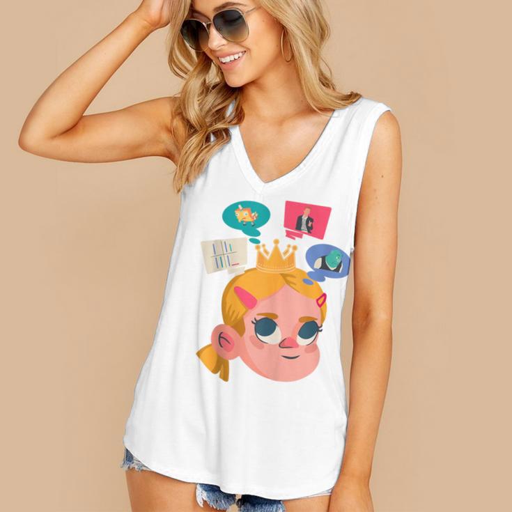 Meme Queen In Silence Introvert Anti People Antisocial Quiet Women's V-Neck Tank Top Meme Queen In Silence Introvert Anti People Antisocial Quiet Women's V-Neck Tank Top