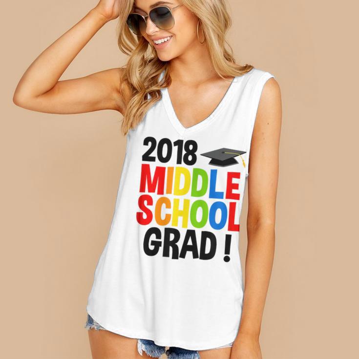 Middle School Graduation Class Of 2018 Shirt Women's V-Neck Tank Top