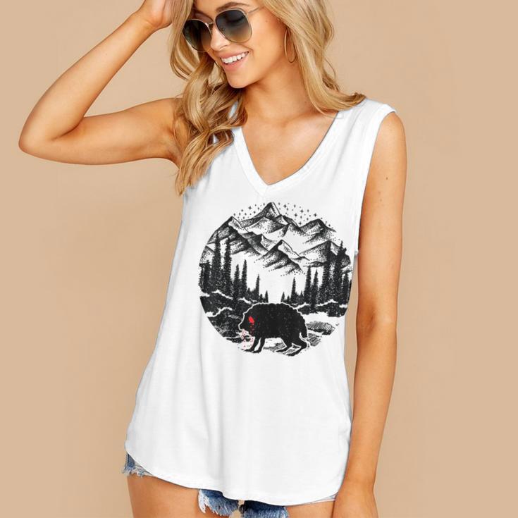 Monster Squonk In Forest Folklore Cryptid Introvert Women's V-Neck Tank Top Monster Squonk In Forest Folklore Cryptid Introvert Women's V-Neck Tank Top