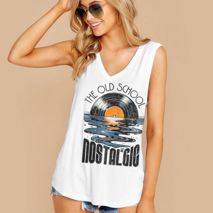Music Old School Nostalgia Record Women's V-Neck Tank Top