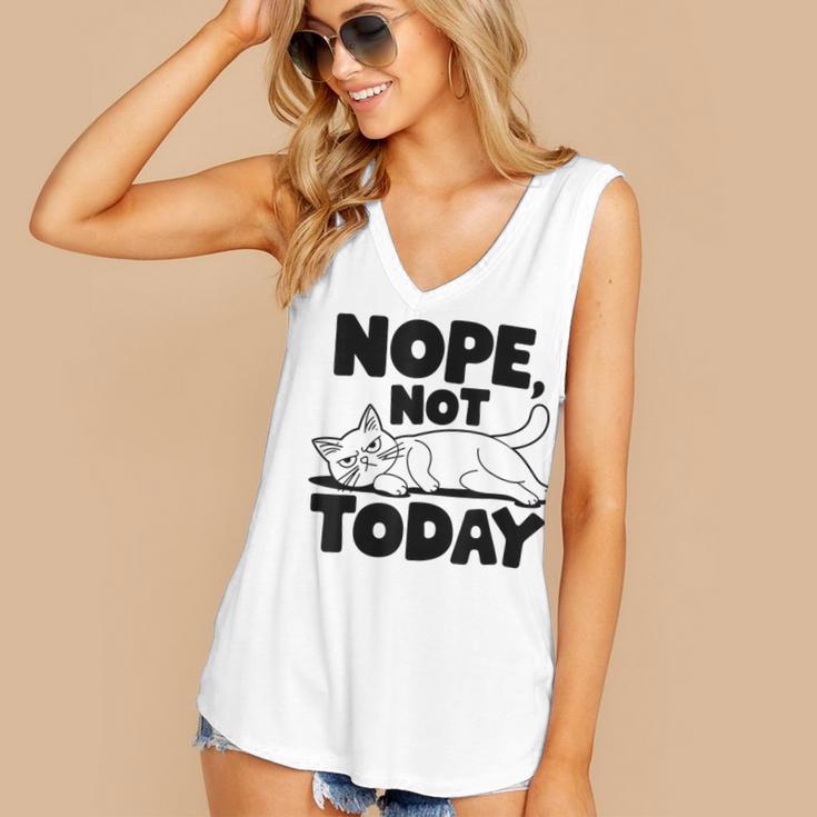 Nope Not Today Antisocial Introvert Cat Lover Men Women Kids Women's V-Neck Tank Top Nope Not Today Antisocial Introvert Cat Lover Men Women Kids Women's V-Neck Tank Top