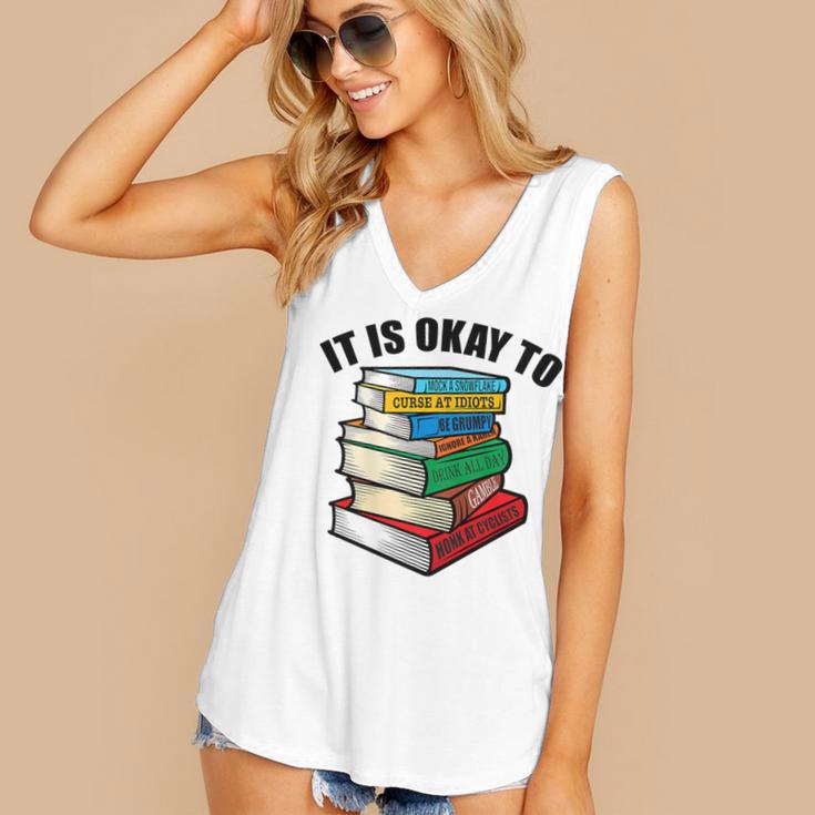 It Is Okay To Be a Grumpy Old Man Book Lover Premium Women's V-Neck Tank Top