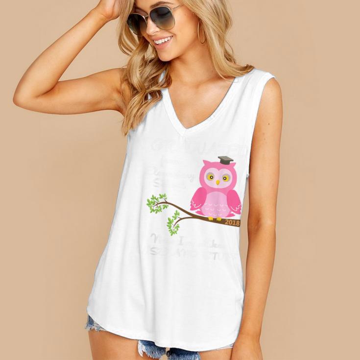 Pink I Graduated From Elementary Graduation Women's V-Neck Tank Top