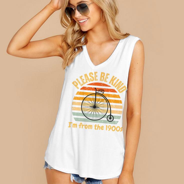 Please Be Kind I'm From The 1900s Penny Farthing Premium Women's V-Neck Tank Top