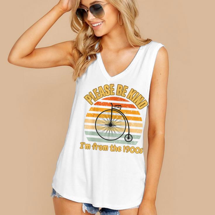 Please Be Kind I'm From The 1900s Penny Farthing Women's V-Neck Tank Top
