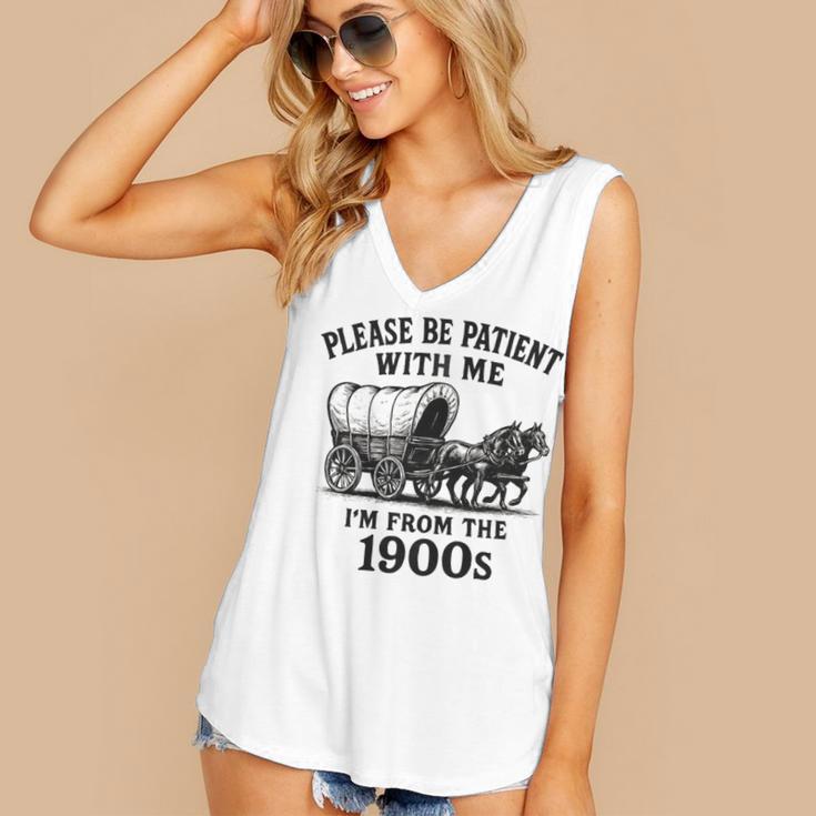 Please Be Patient With Me I'm From The 1900s Boomer Premium Tri-Blend Women's V-Neck Tank Top