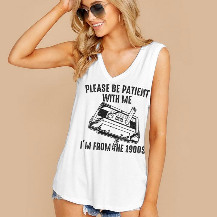 Please Be Patient With Me I'm From The 1900s Cassette Pencil Women's V-Neck Tank Top Please Be Patient With Me I'm From The 1900s Cassette Pencil Women's V-Neck Tank Top