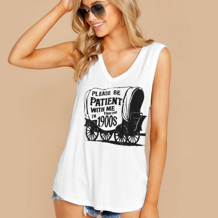 Please Be Patient With Me I'm From The 1900s Covered Wagon Women's V-Neck Tank Top Please Be Patient With Me I'm From The 1900s Covered Wagon Women's V-Neck Tank Top