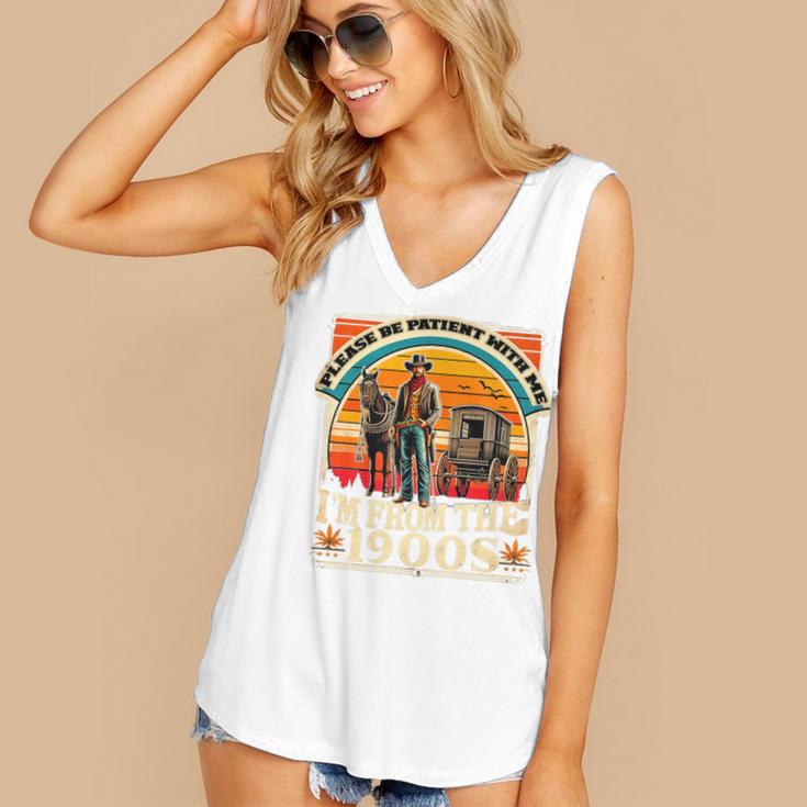 Please Be Patient With Me I'm From The 1900s Cowboy Premium Women's V-Neck Tank Top