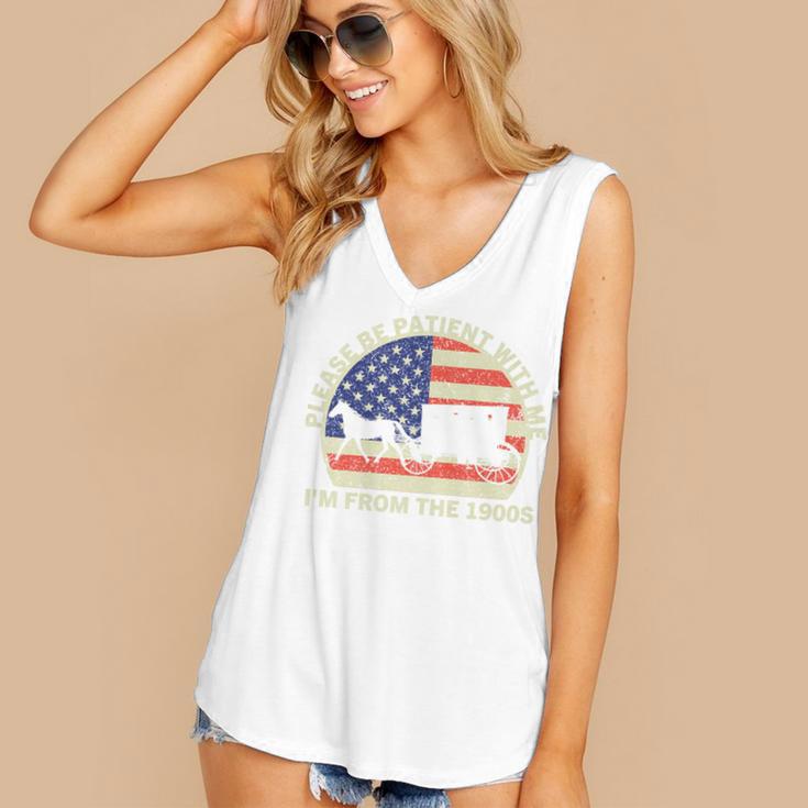 Please Be Patient With Me I'm From The 1900s Dad Vintage Premium Women's V-Neck Tank Top