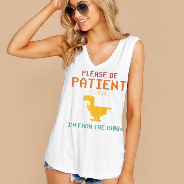 Please Be Patient With Me I'm From The 1900s Dinosaur Premium Women's V-Neck Tank Top Please Be Patient With Me I'm From The 1900s Dinosaur Premium Women's V-Neck Tank Top