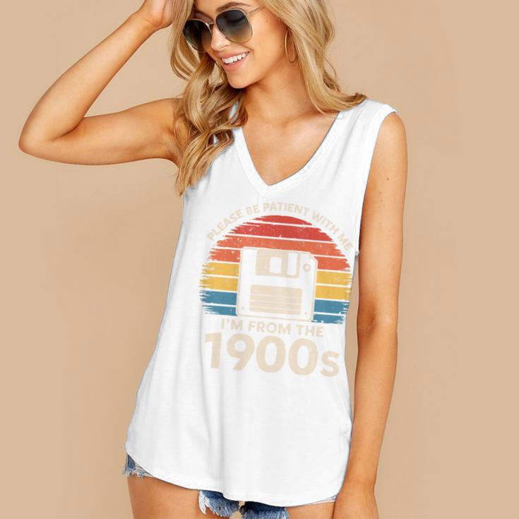 Please Be Patient With Me I'm From The 1900s Floppy Disk Premium Tri-Blend Women's V-Neck Tank Top