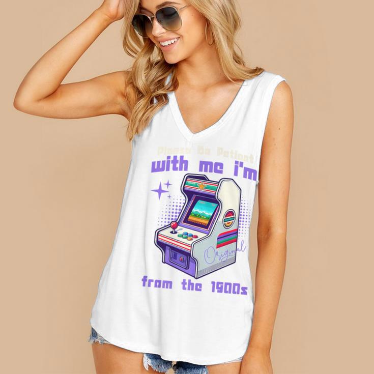 Please Be Patient With Me I'm From The 1900s Gamer Gaming Premium Women's V-Neck Tank Top