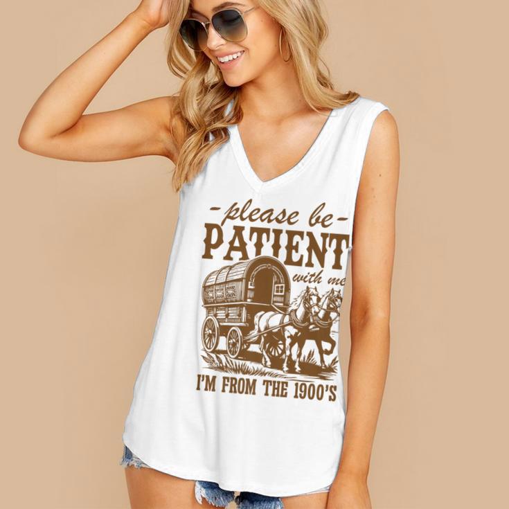 Please Be Patient With Me I'm From The 1900s Grandpa Premium Women's V-Neck Tank Top