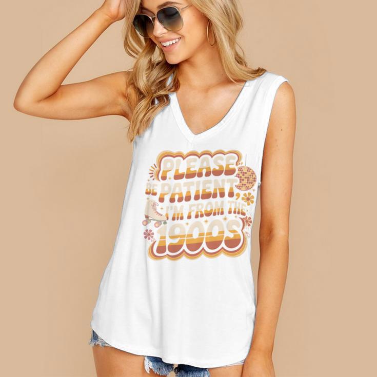 Please Be Patient I'm From The 1900s Groovy Women Premium Women's V-Neck Tank Top
