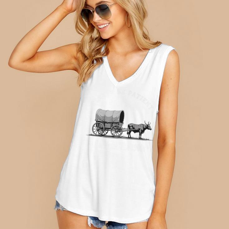 Please Be Patient I'm From The 1900s Oxen And Wagon Premium Women's V-Neck Tank Top