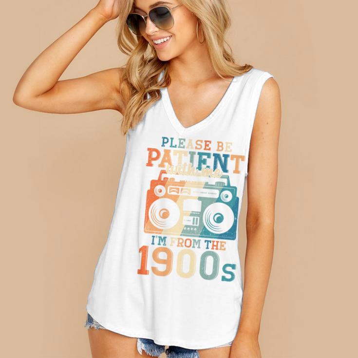 Please Be Patient With Me I'm From The 1900s Retro 90s Dad Premium Women's V-Neck Tank Top