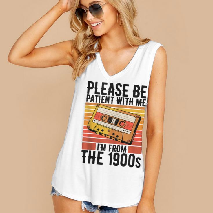 Please Be Patient With Me I'm From The 1900s Retro Birthday Women's V-Neck Tank Top